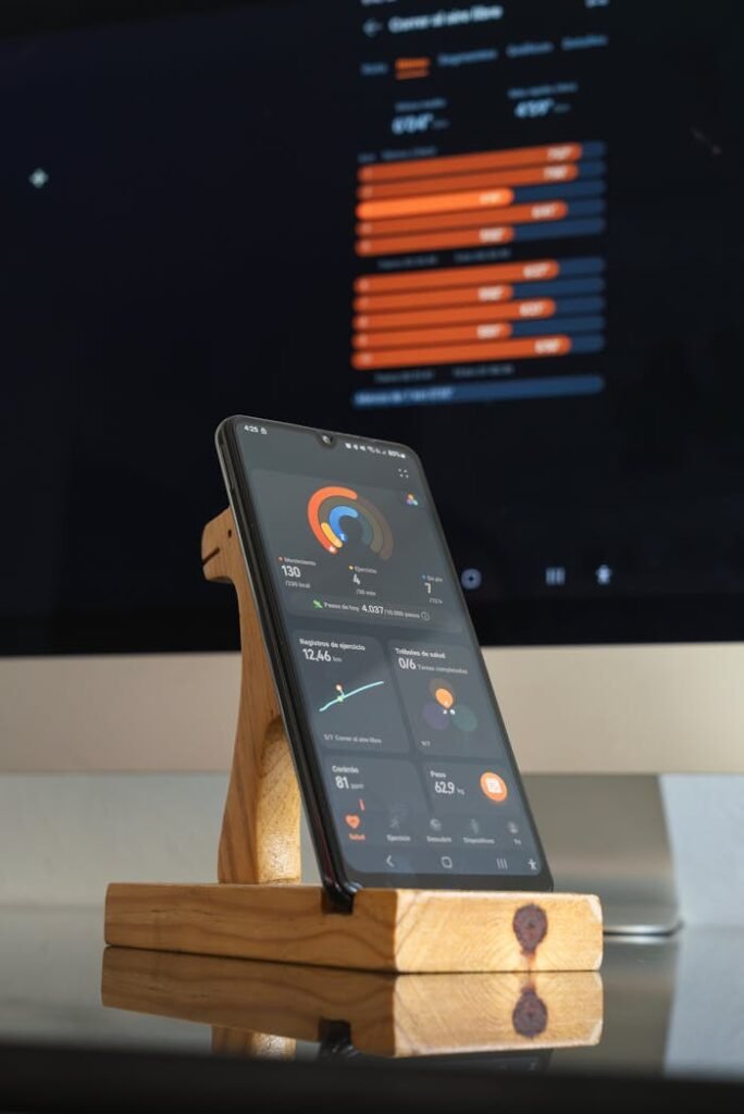 pexels-photo-17543777 A Smartphone Displaying Charts on a Fitness Tracker App